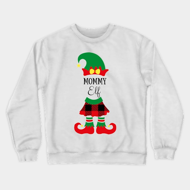 mommy elf funny elf family christmas xmas gift Crewneck Sweatshirt by Ashden